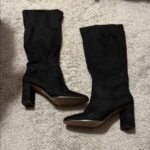 Express Black Heeled Boots for Women